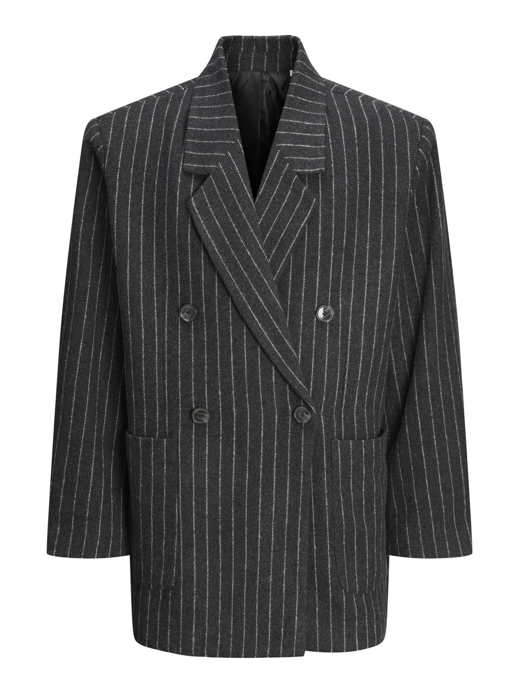 JACK & JONES Male Double Breasted Blazer JORVERMONT Oversize Fit Blazer