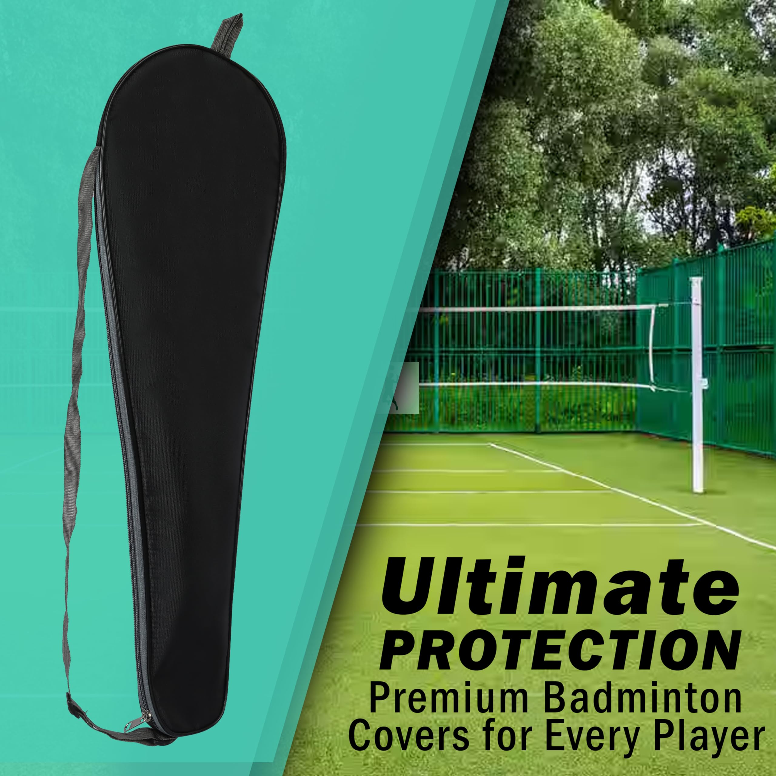 Panchtatava Badminton Racket Cover Bag,Racquet Carry Bag Waterproof Racquetball Holder Backpack Gym Equipment Bag with Adjustable Shoulder Strap 2