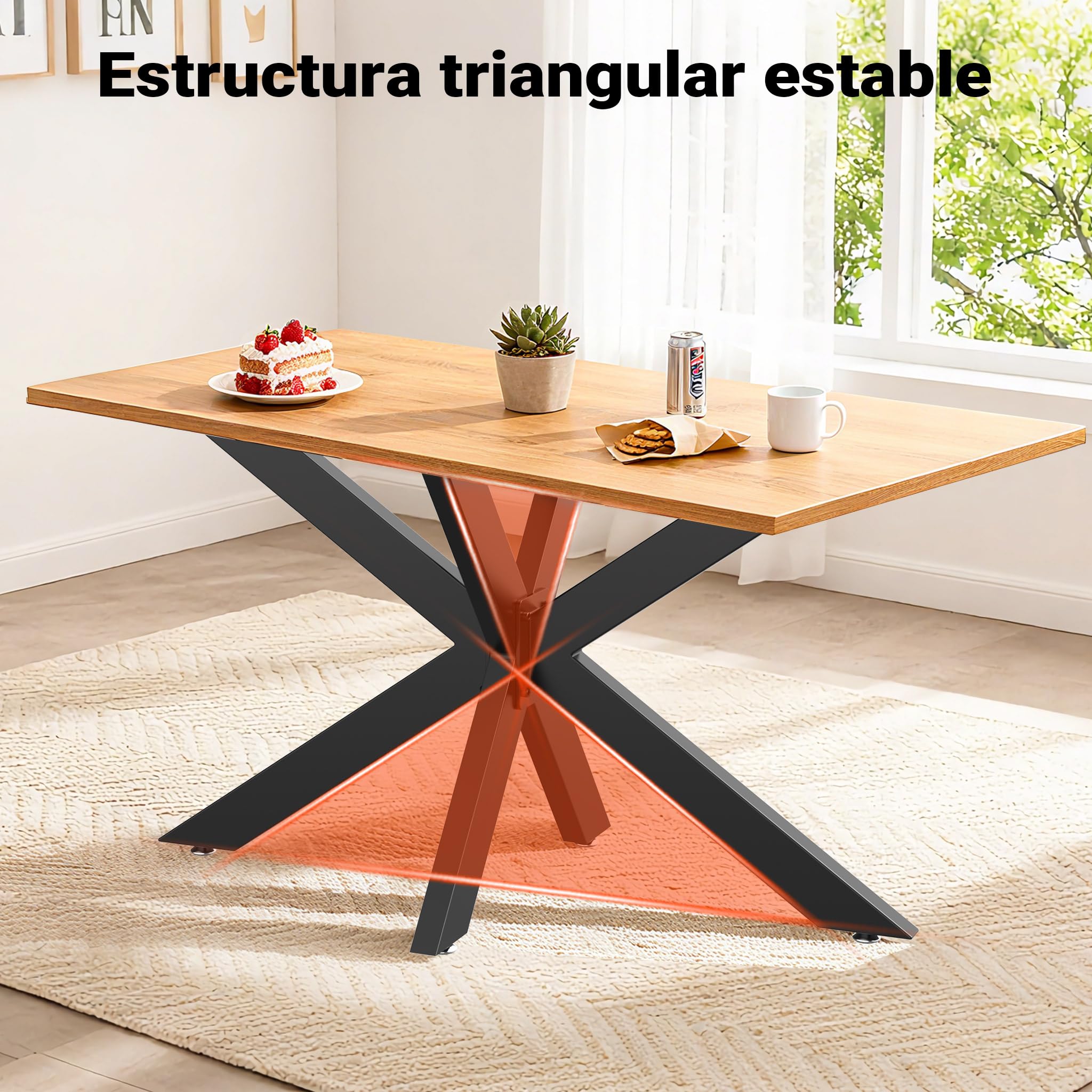 XPOtool Patas de Mesa de Acero Tipo araña 71x78x150cm Negro Marco de Metal Base de Mesa Industrial Muebles