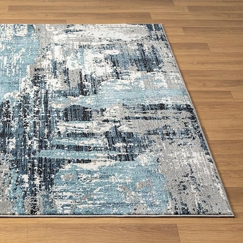 Miniatura 7 de LUXE WEAVERS Alfombra abstracta azul envejecida de 4 x 5