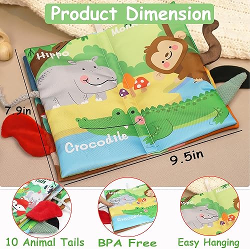 Miniatura 5 de Libros para bebés de 0 a 6 meses, juguetes para bebés de 6 a 12 meses, sensación al tacto y sonido para bebés, juguetes para bebés, niños y niñas,