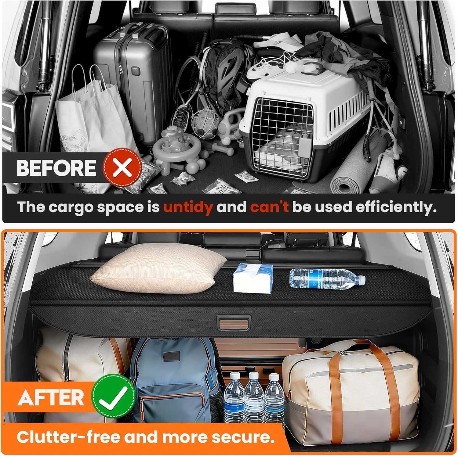 Powerty Retractable Cargo Cover for Toyota 4Runner 2010-2024, Carbon Fiber Texture Trunk Cover Privacy Screen Rear Security Shade for 4Runner Accessories