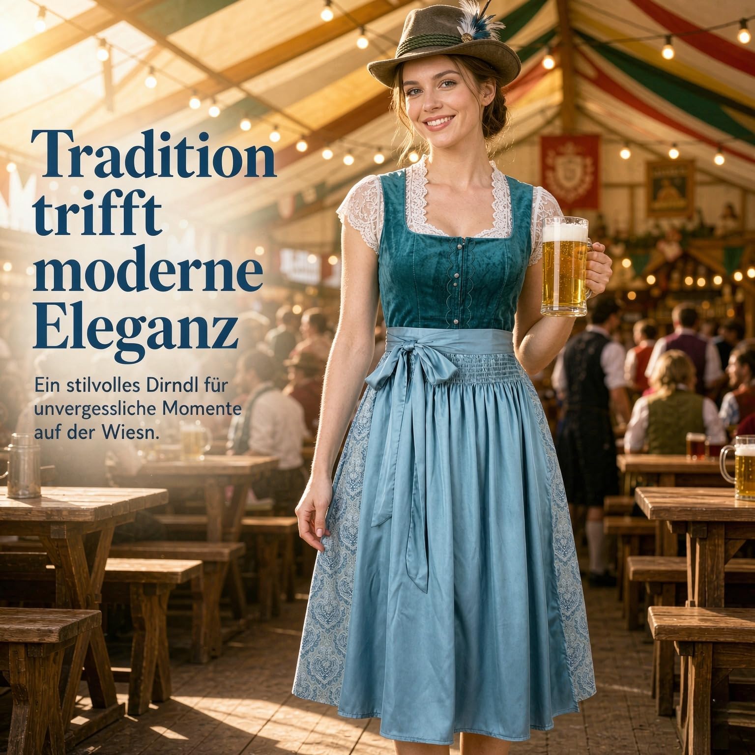 Generisch Dirndl Lang Damen Dirndlkleid Dirndlschürze Wiesn Outfit Rot Komplettset Grosse Grössen Midi Kleid Samt Mini 'Dirndl Trachten 46 Große Größen Modern