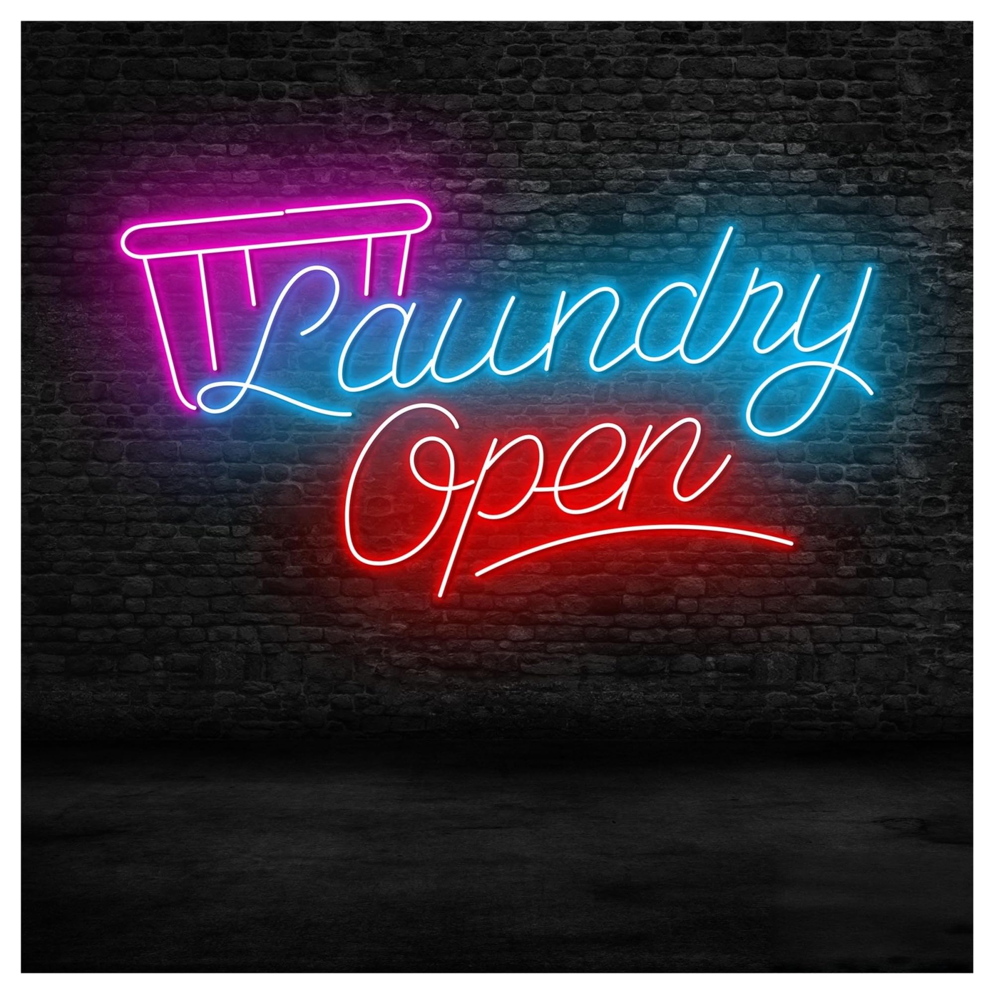 RONGCH Hanging Art Neon Signs Laundry Room Neon Sign for Storefront Window Display Business Entrance Decor, Bright Wall 50cm