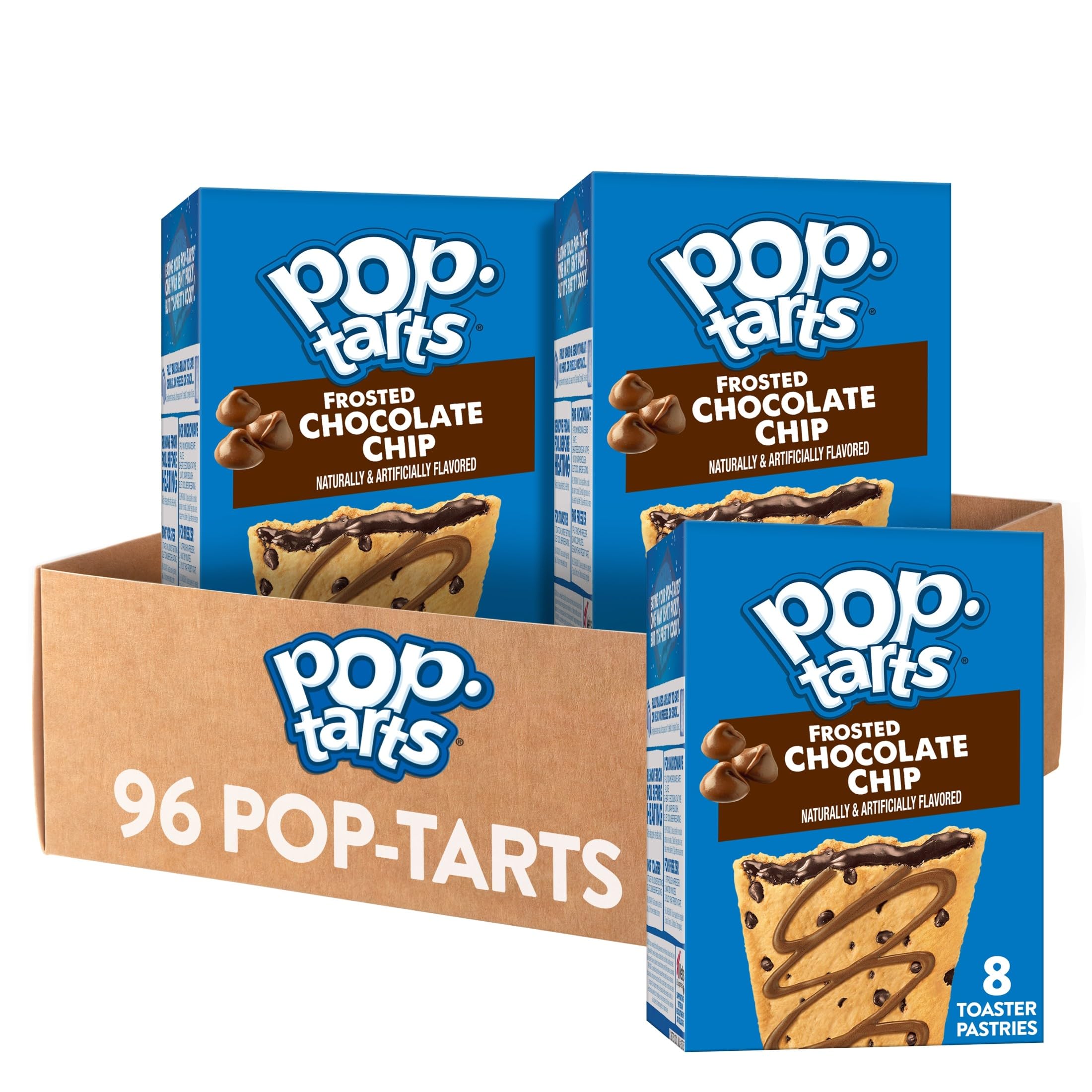 Toaster Pastries, Breakfast Foods, Kids Snacks, Frosted Chocolate Chip (96 Pop-Tarts)