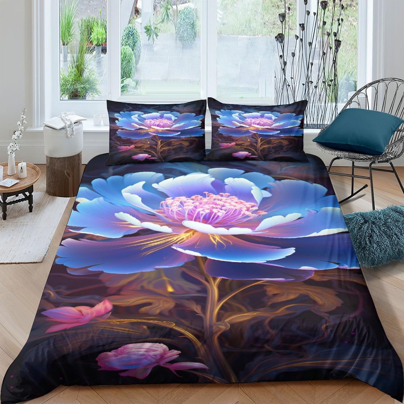 Parure de lit 3 pièces 200x200 cm Dourdan avec fermeture éclair