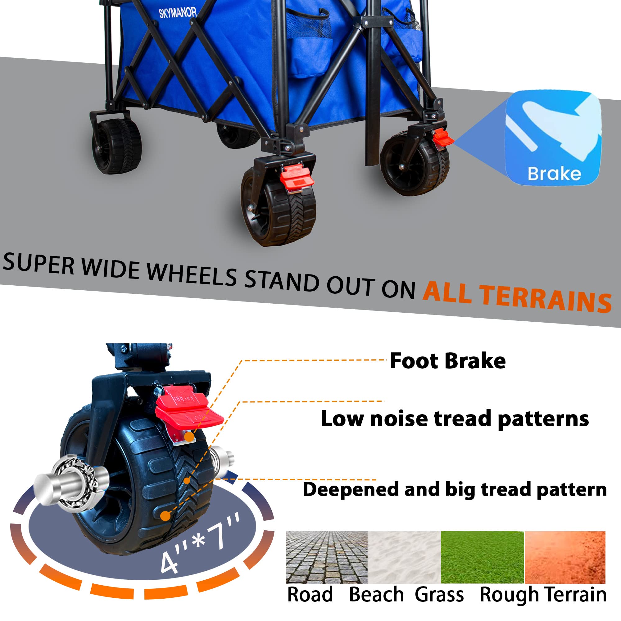 VEVOR Carro Pieghevole Carrello Da Spiaggia Per Carichi Pesanti Da 400 Litri 225 Libbre 91694251