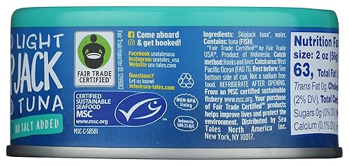 Miniatura 7 de Sea Tales, Atún Skipjack en agua NSA, 5 onzas