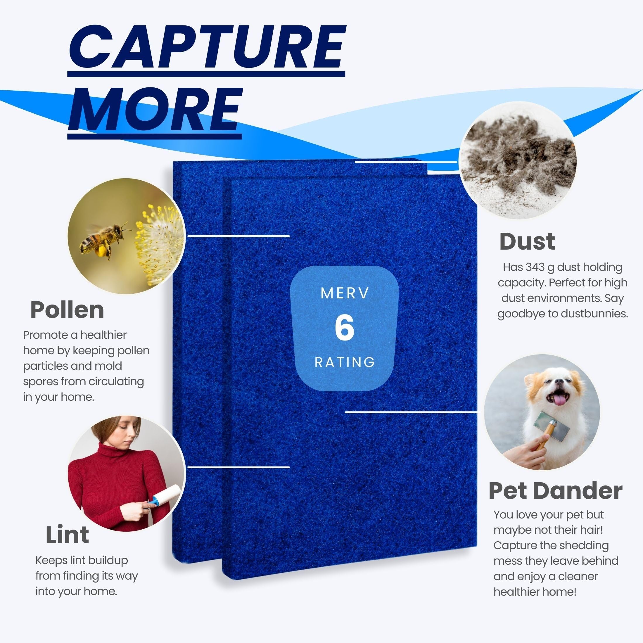 VENTAEREX 16x25x1 Reusable Air Filters - Made in USA - MERV 6 Washable AC HVAC Furnace Fan Coil Filter Media - Cut to Fit - Synthetic Alternative to Hog’s Hair Filter - 2 Pack