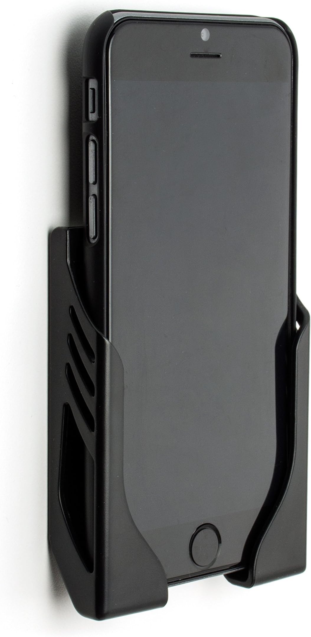 Dockem Damage-Free Wall Mount for iPhone: 14, 13, 12, 11, Pro, Plus, Mini, Pro Max, SE 2/3, XS/X, XS Max, XR, 8/7, 8/7+, S22, S21, S20: 3M Command Strip Adhesives: Koala Mount Wall Dock [Black]