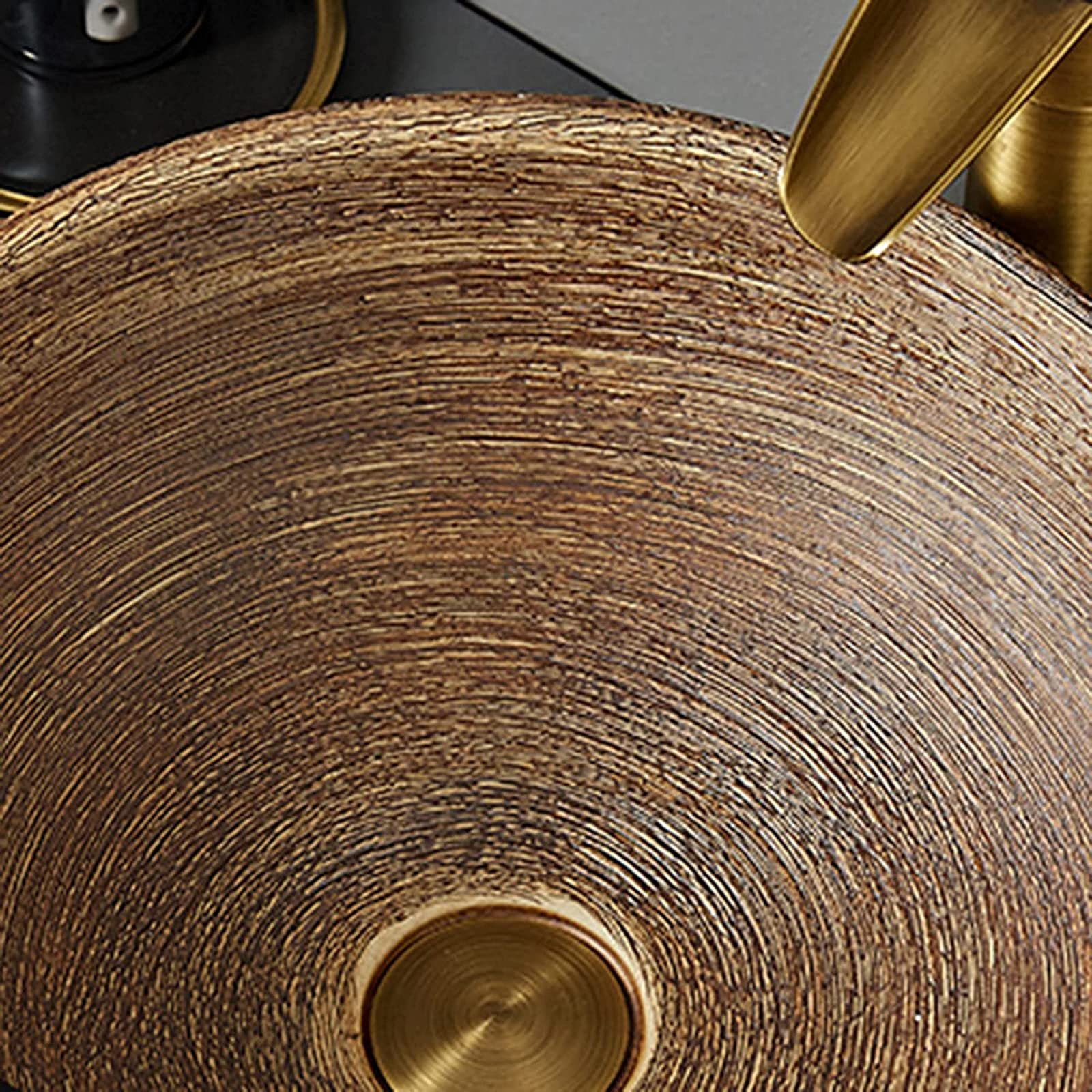 Umywalka ceramiczna nablatowa, umywalki nablatowe, okrągła miska umywalkowa z odpływem, umywalka Art Basin do szafki łazienkowej