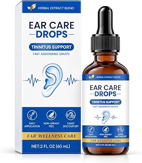 Tinnitus Relief Ear Drops for Ringing, Natural Herbal Formula, 2 Fl Oz
