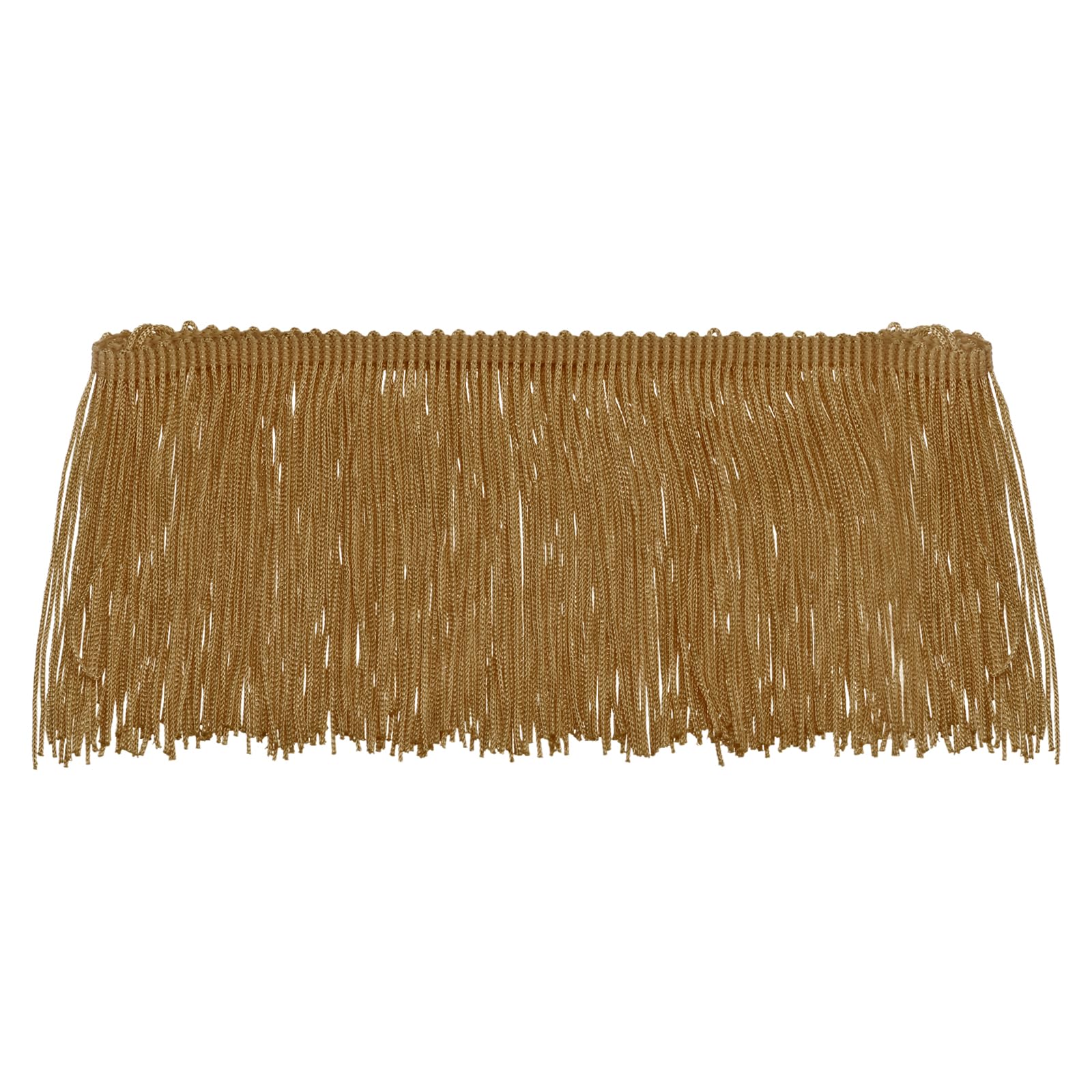 sourcing map 10 Yards 4 Inch Chainette Fringe Trim Tassel Sewing Lace Trim Polyester Fringe Trim Ribbon for DIY Sewing Crafts Clothing Lamp Shade Decoration, Brown