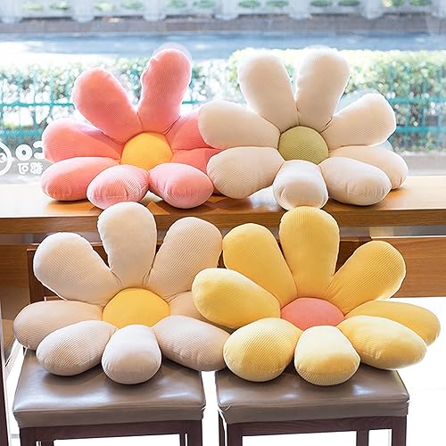 Miniatura 5 de Tanha Paquete de 2 almohadas de margaritas de 23.7 pulgadas, almohada de flores, cojines de piso de flores, almohada en forma de flor, lindas