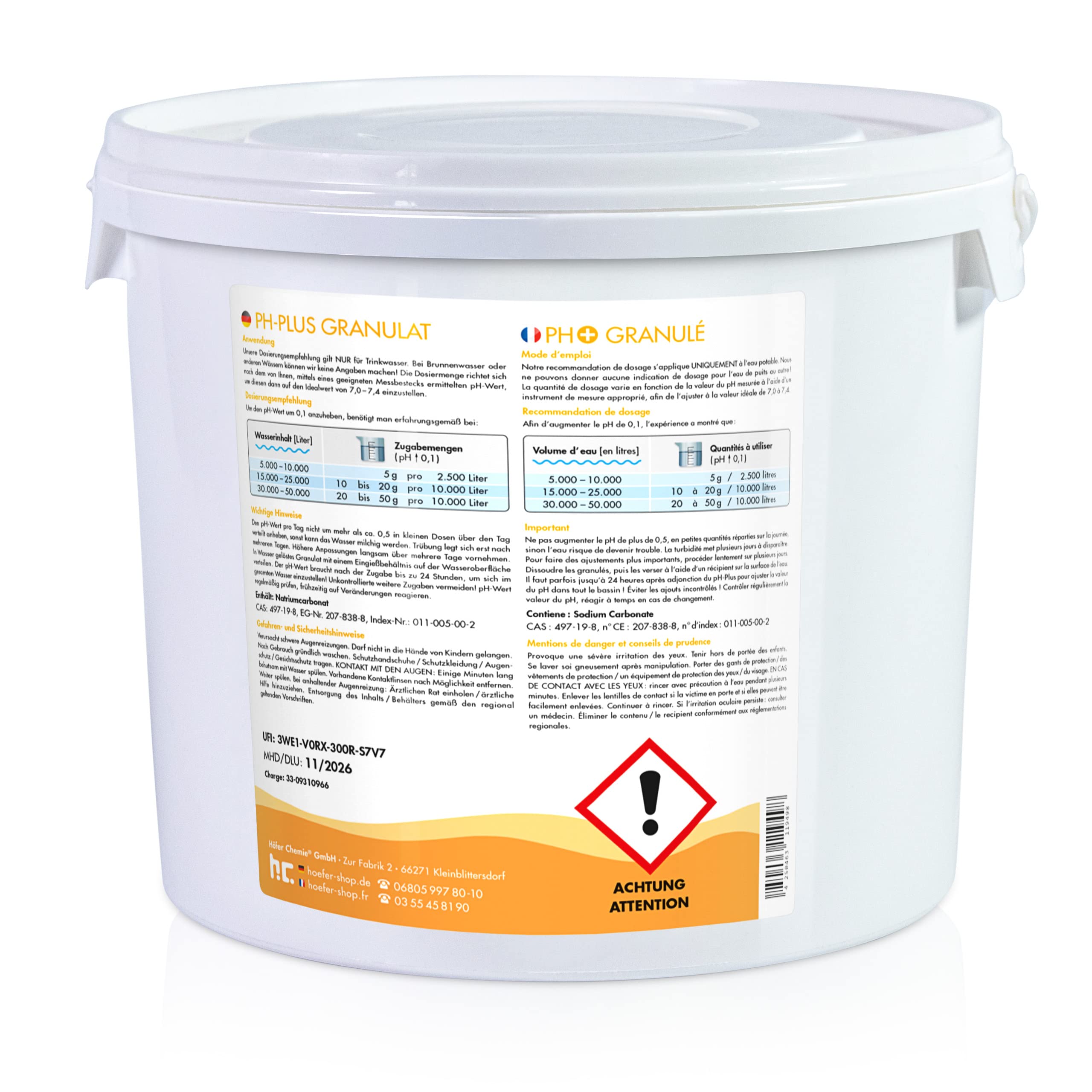 Höfer Chemie 5 kg BAYZID pastilles de Chlore pour Piscine 20 g