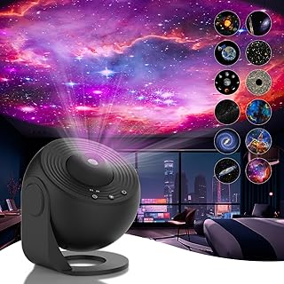 SOMKTN Planetarium Projector-Galaxy Projector-Nebula Projector-Star Projector for Room Decor-12 One-of-a-Kind Film Sheets to Bring Your Starry Sky Dreams to Life-Ultimate Romantic Maker (Black)