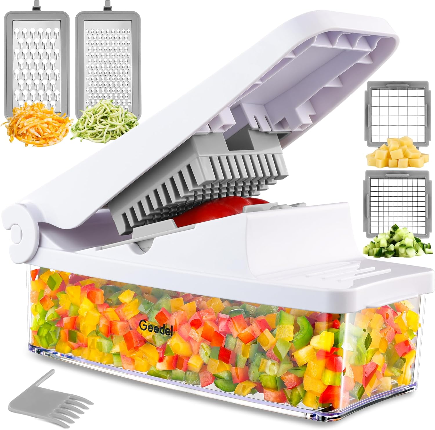Geedel Vegetable Chopper, 4 in 1 Mandoline Vegetable Slicer, Food Onion