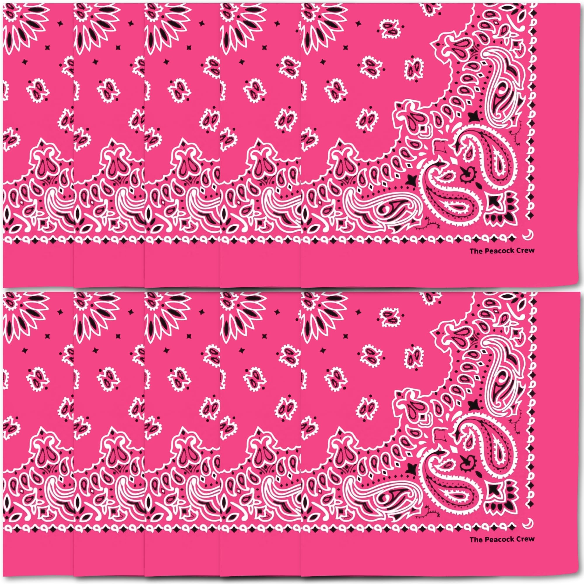 The Peacock Crew Premium Soft Cotton Bandanas Pack for Men and Women Paisley 22 x 22 inches