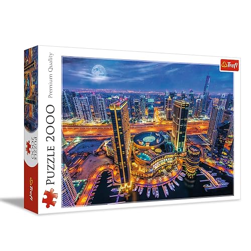 Trefl, Puzzle, Luces de Dubai, de 2000 Piezas, Adultos y niños a Partir de 12 años