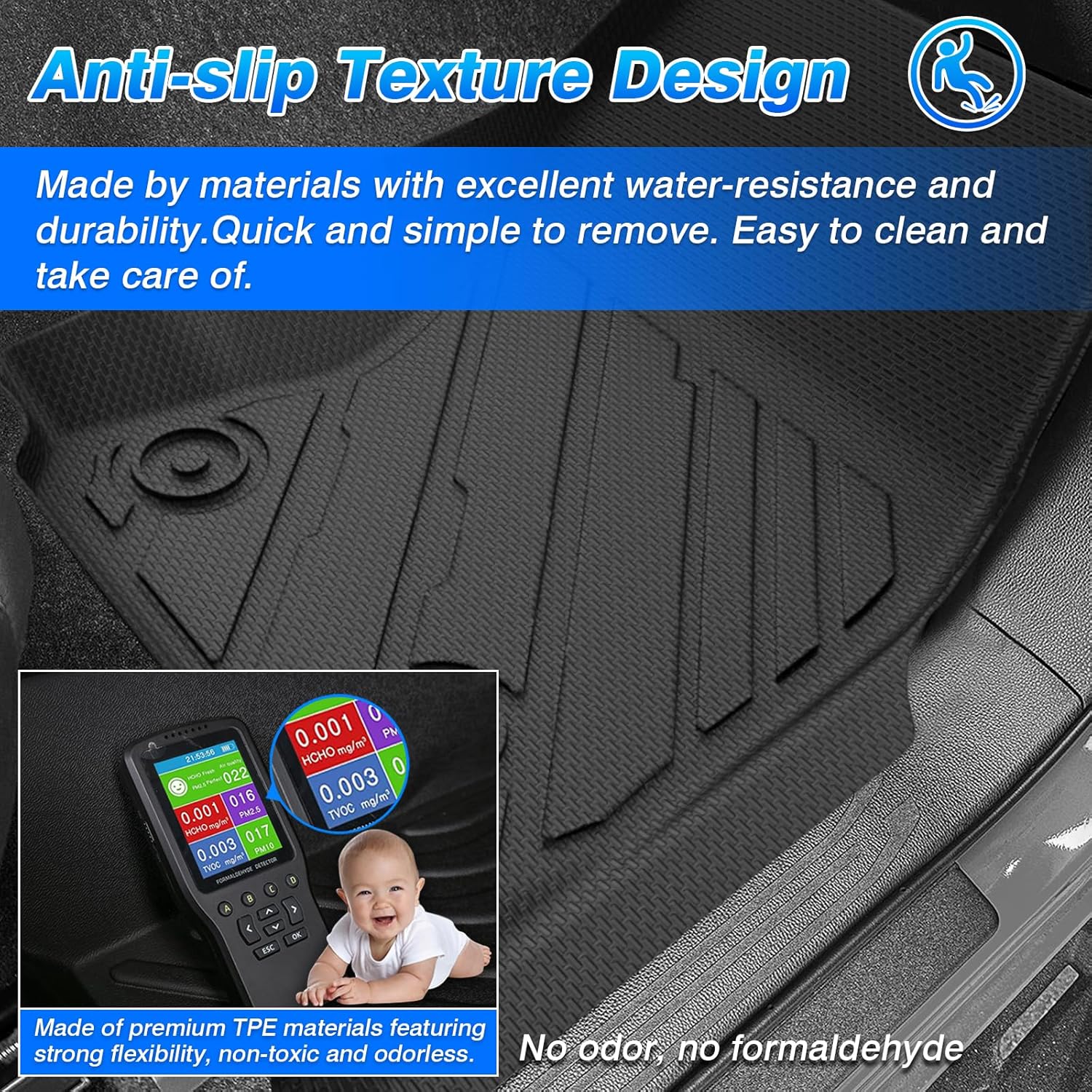 Floor Mats for Toyota Tacoma 2024 2025 2026 Double Cab Auto Tran(Not fit Hybrid), All Weather Floor Mat for Tacoma Accessories, Heavy Duty Tacoma TRD/SR/SR5/limited Car Mats, Car Accessories - Image 7