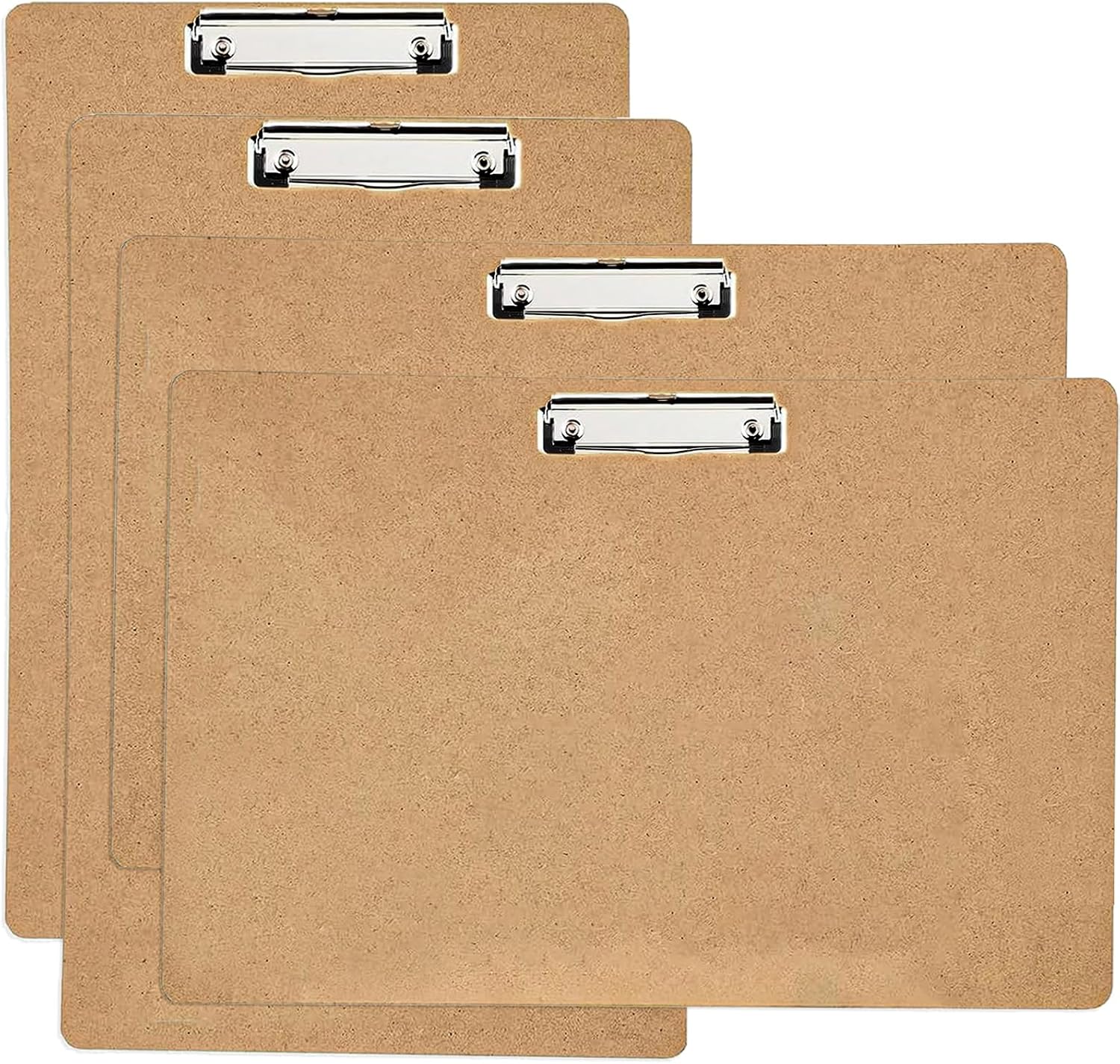 4 Pack Extra Large Clipboard, 11x17 inch Legal Size Wooden Clipboard, Vertical Clipboards & Horizontal Clipboards with Low Profile Clip, Wooden Lap Board for Drawing, Sketching, Art Supplies