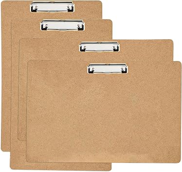 4 Pack Extra Large Clipboard, 11x17 inch Legal Size Wooden Clipboard, Vertical Clipboards & Horizontal Clipboards with Low Profile Clip, Wooden Lap Board for Drawing, Sketching, Art Supplies