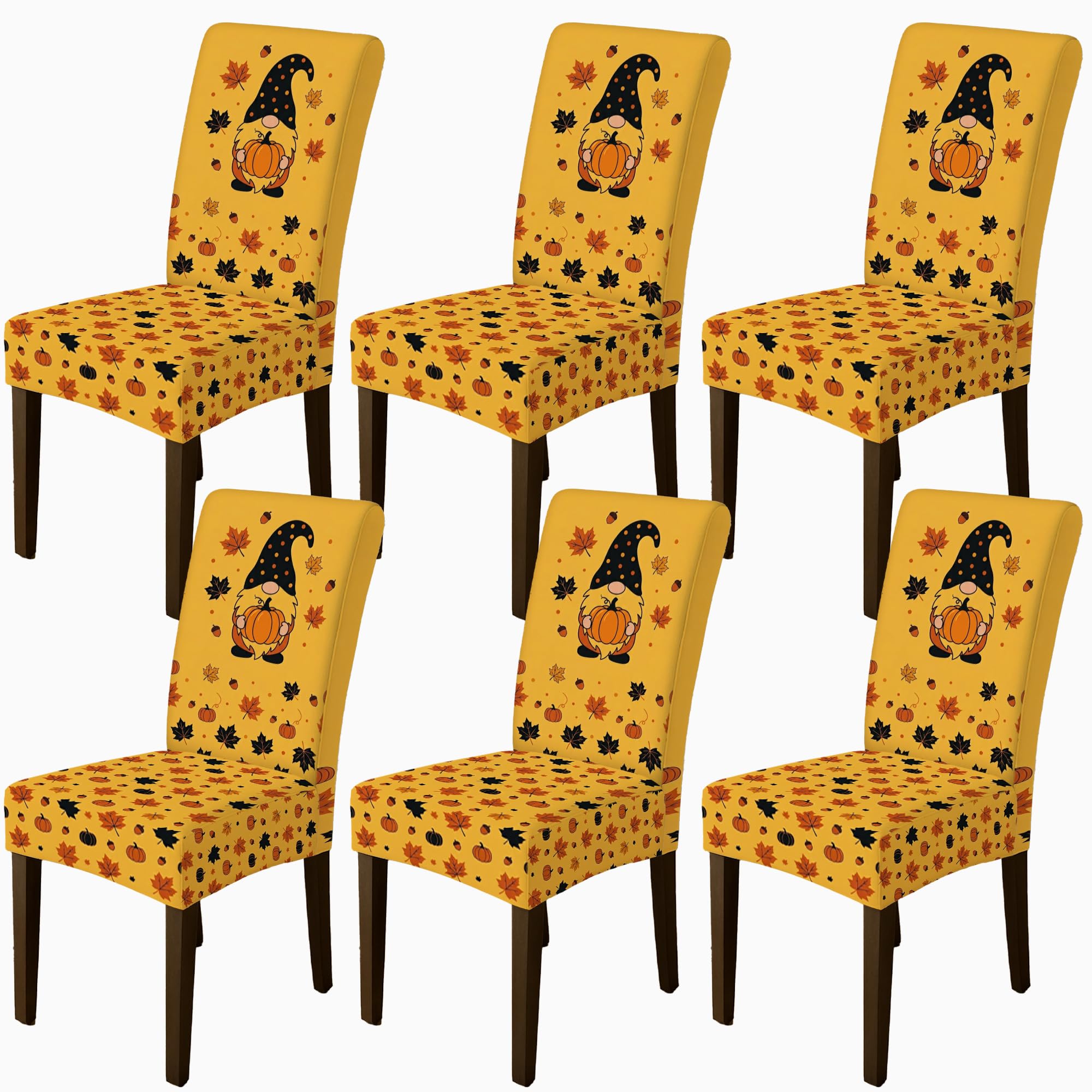 Housses de chaise citrouilles et nains d'Halloween pour votre repas d'automne chaleureux