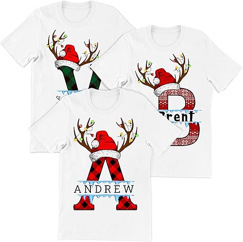 Camiseta de Navidad personalizada a juego para la familia, trajes personalizados de la familia de Navidad, camisetas de Navidad personalizadas para