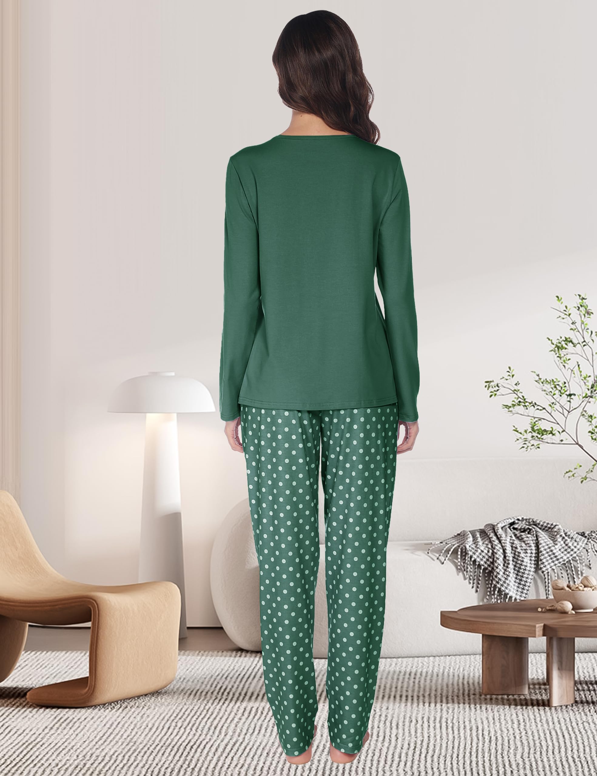 BigKing Pyjama À Motifs De Chat À Manches Longues, Femmes Vêtements De Maison De Pyjama Mignon À Pois Chat pour Loisirs À La Maison