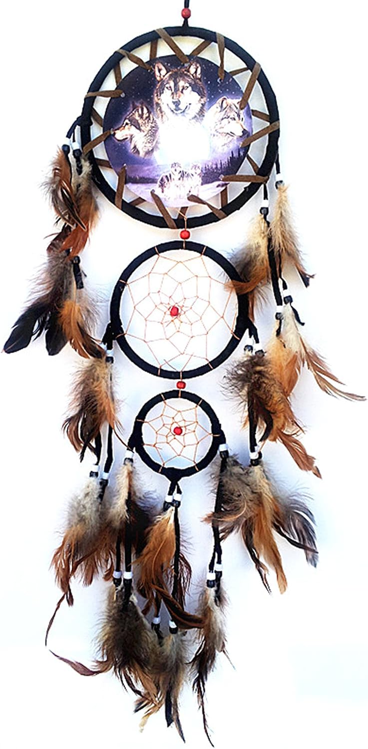 Dream Catcher with Feathers Hanging -w