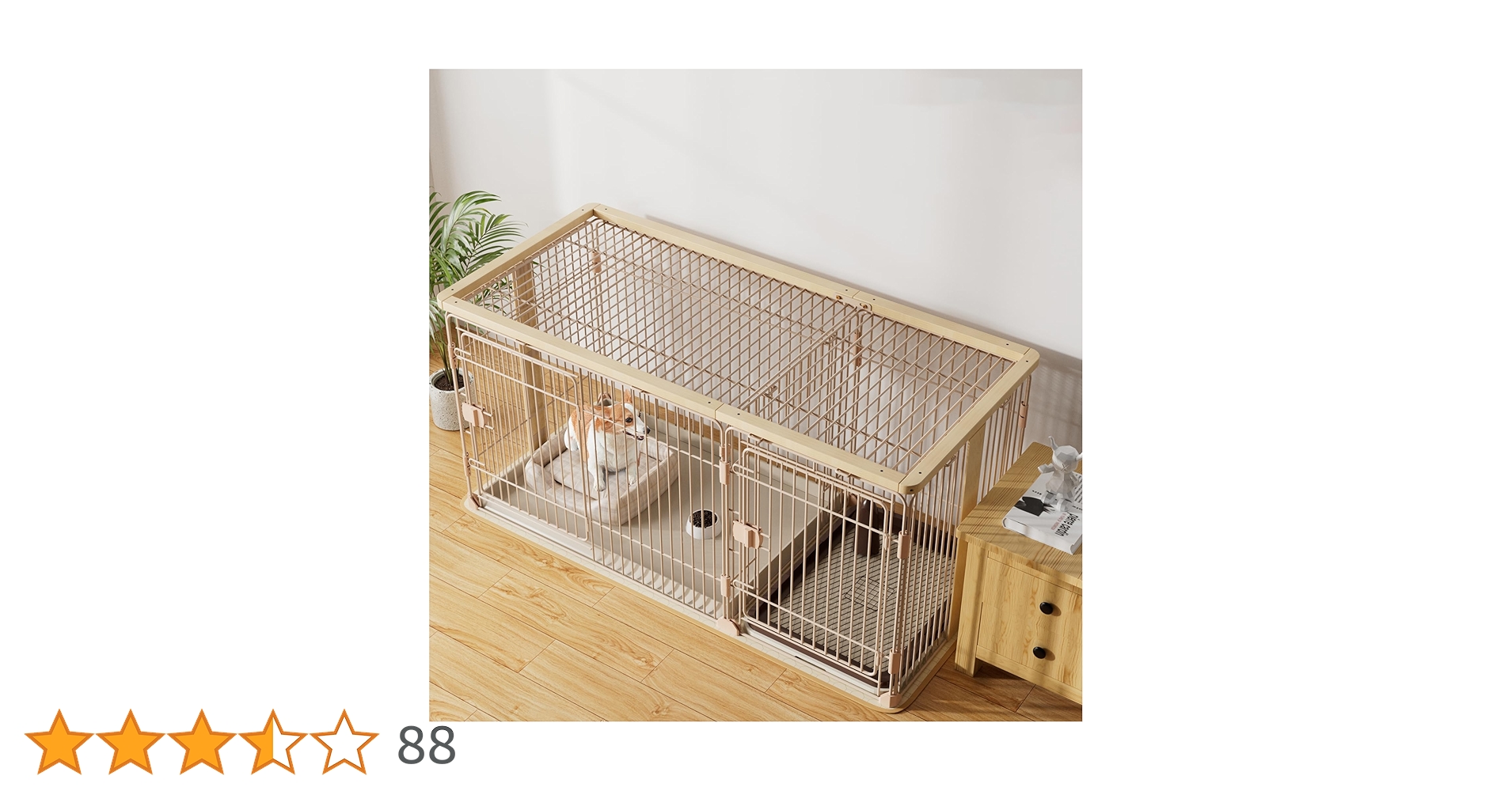 イエローとホワイトの犬用ケージ Amazon | WWI 犬用 ケージ ペットサークル 犬 サークル 幅145