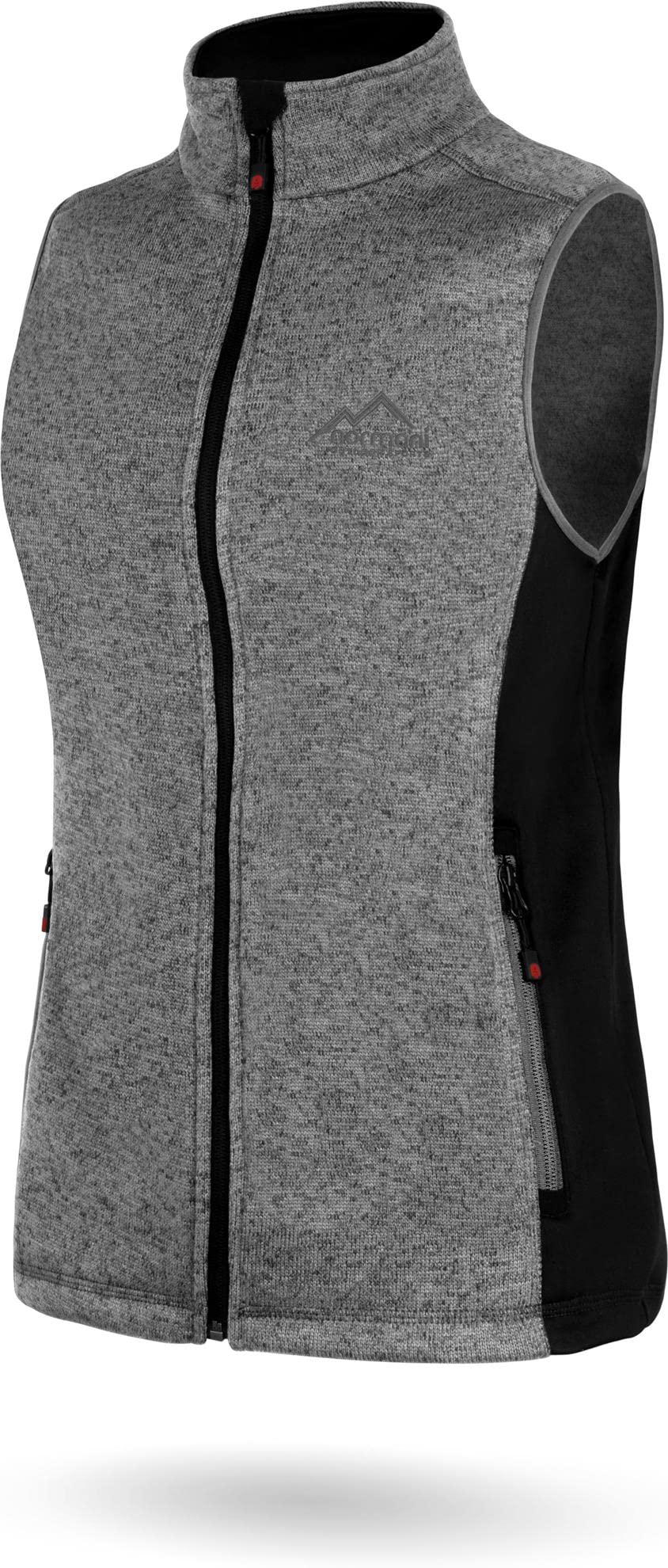 normani Damen Strickweste Outdoor Fleeceweste mit Reißverschlusstaschen und Neopren - Ärmellose Outdoor Weste Übergangsweste, warme 310 g/m² Grammatur