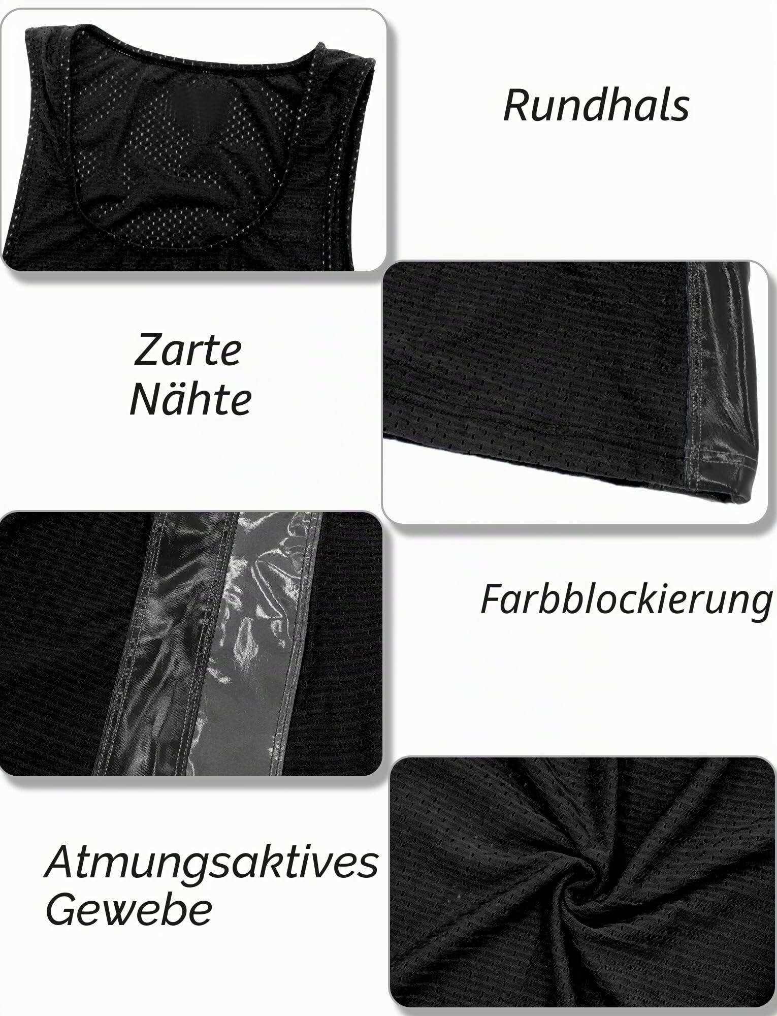 AIEOE Herren Bodysuit Boxer Overall Sport Stretch Bequem Einteiler Unterhemd Ärmellos Body Männer Jumpsuit für Gym Casual
