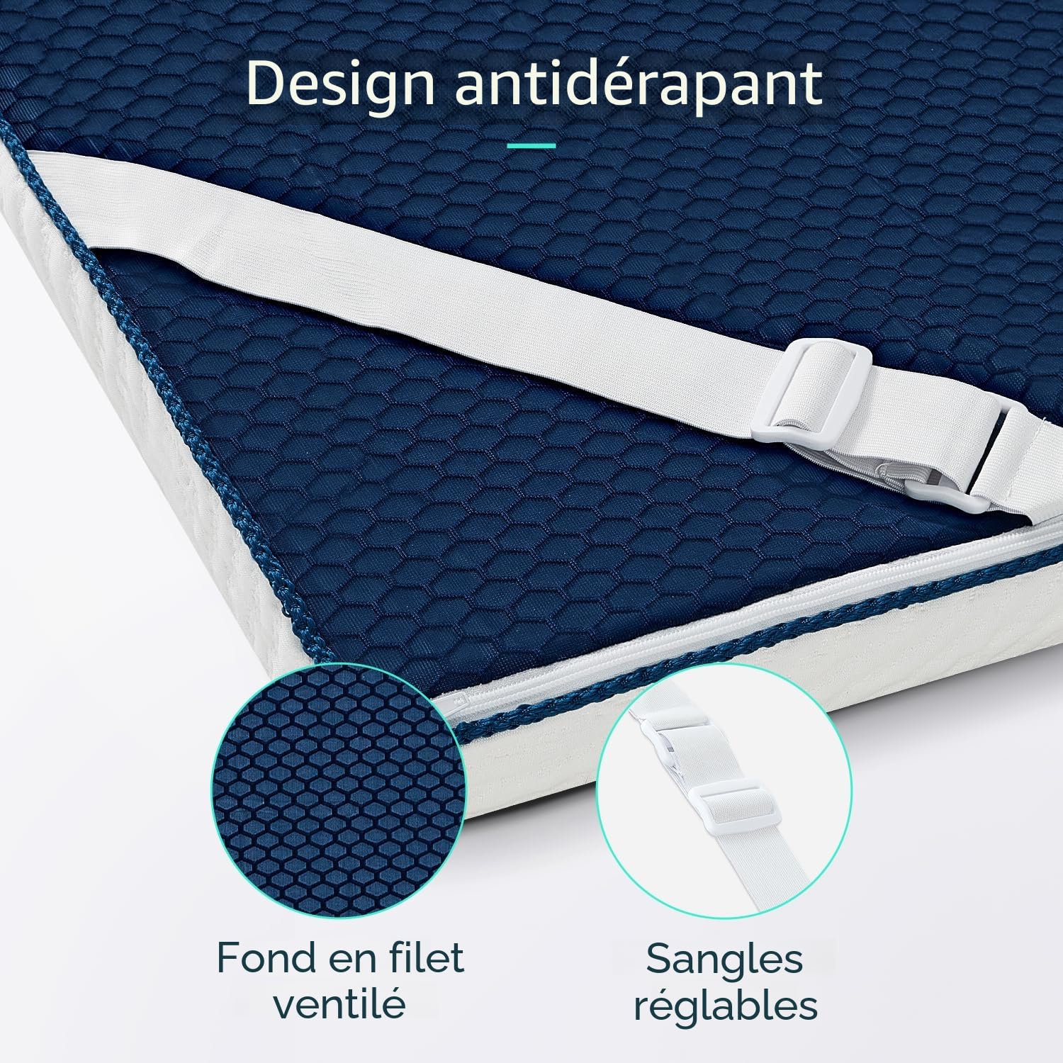 LINSY Home Surmatelas en Gel à mémoire de Forme, 140 x 200 cm, Hauteur 7,5 cm, surmatelas en Gel à mémoire de Forme, dureté H2 et H3, avec Housse Lavable