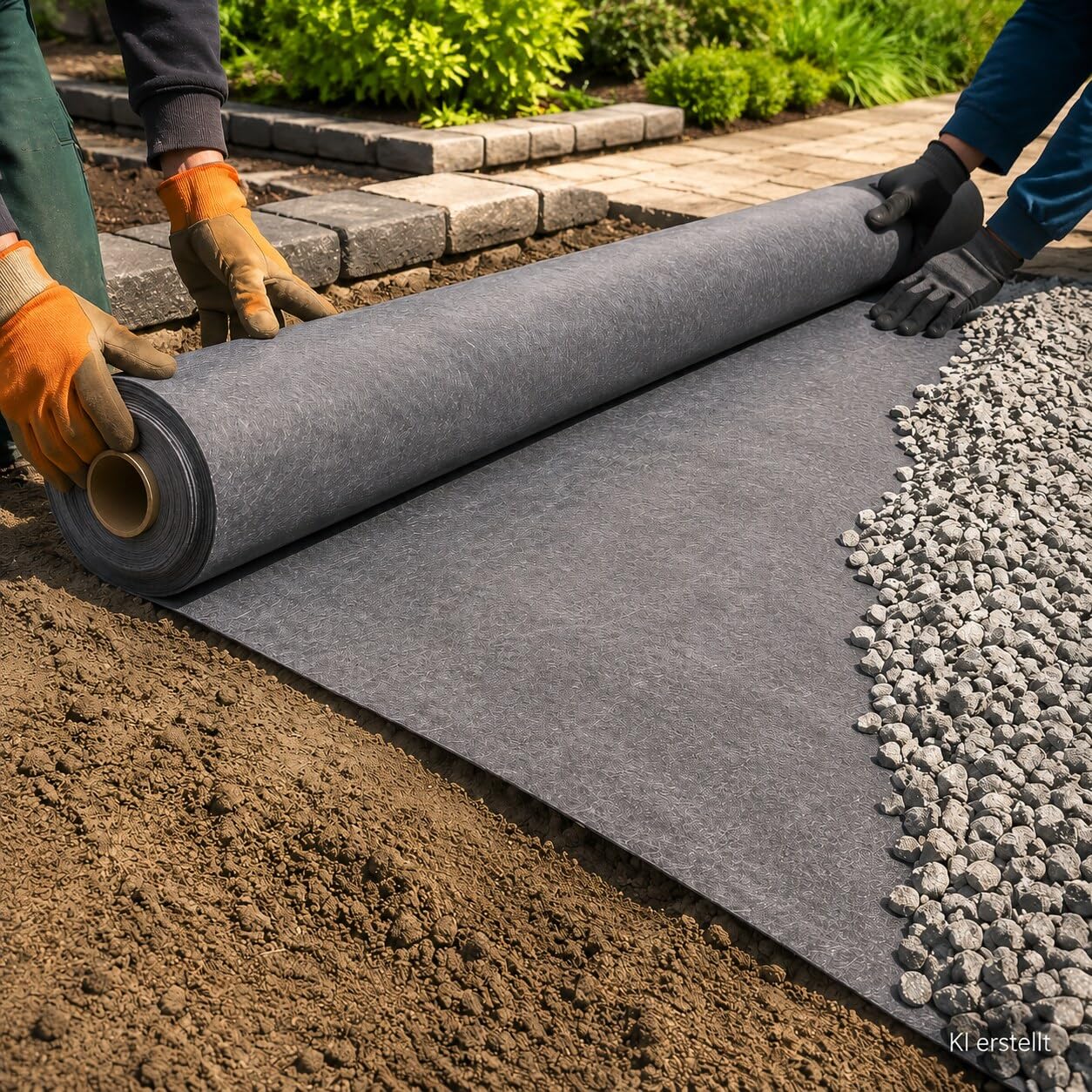 AQUAGART Tessuto non tessuto geotessile da giardino, 120 g/m² o 150 g/m², grigio/bianco, tessuto filtrante, tessuto non tessuto separatore e tessuto protettivo per giardino, ghiaia, pavimentazione