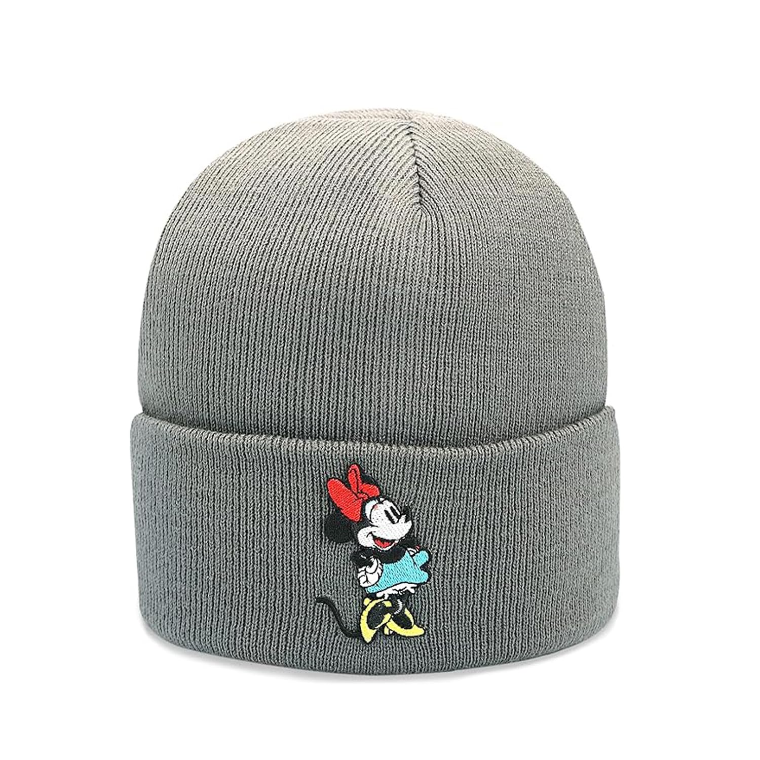 Disney Knit Beanie Winter Hat for Women Minnie Mouse, Grey Beanie, Small-Large