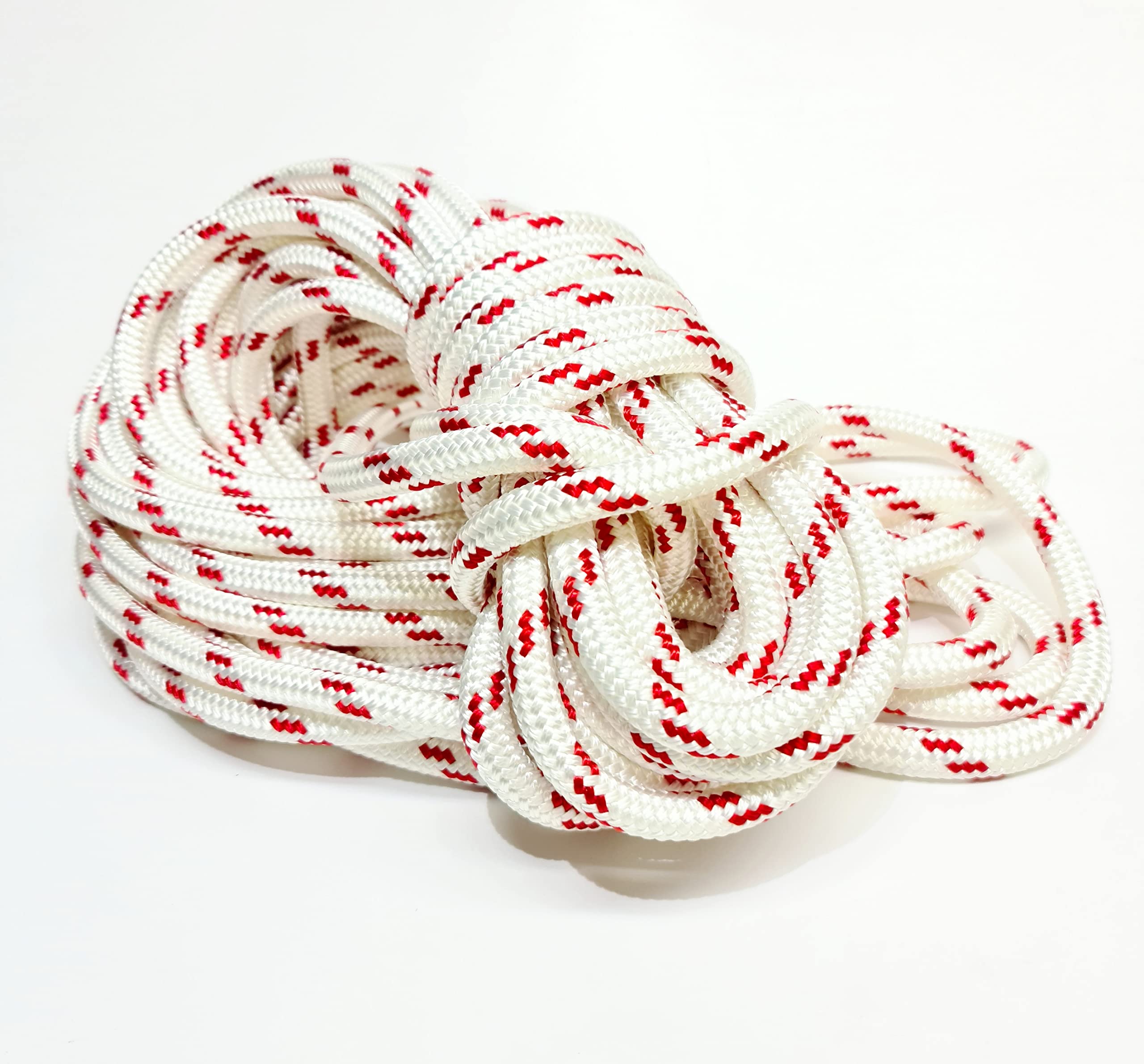 Rota Marine 14mm Braid on Braid polyester double braided sheet yacht sailing boat rope (Red Fleck, 50)
