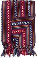 Vista 15 de Del Mex Bufanda de camino de mesa mexicana tejida estilo Rebozo (morado eléctrico)