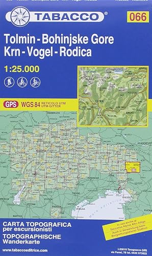 Tolmin, Bohinjske, Gore, Krn, Vogel, Rodica 1:25.000. Ediz. multilingue [Lingua inglese]: 066