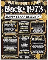 Vista 1 de 52nd High School Reunion (cincuenta y dos) Decoración en oro – Recordando el año – Clase de 1973 – Póster sin marco de 11 x 14 – Decoración perfecta