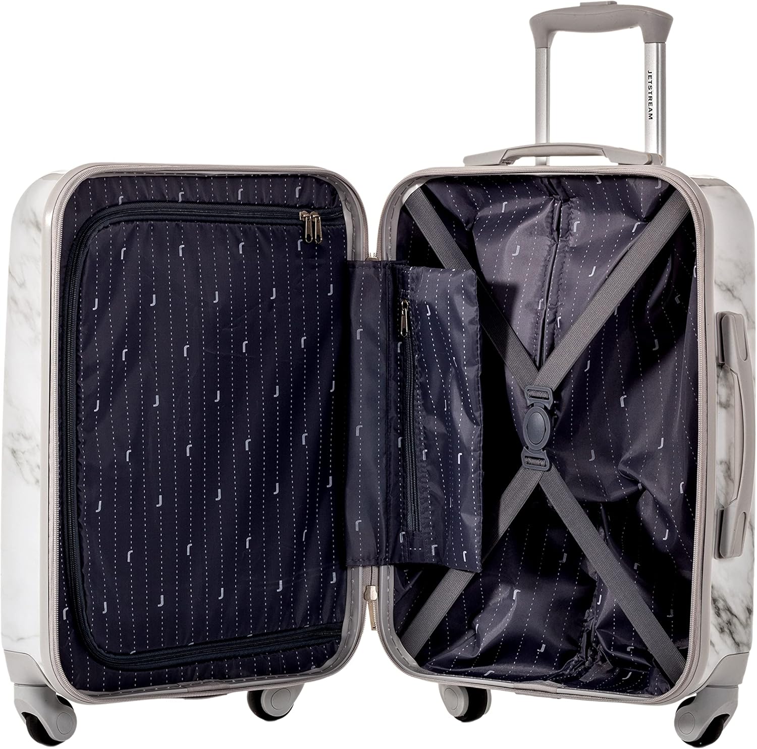 review Jetstream Marble Print Hardside Wheeled Carry-On Suitcase