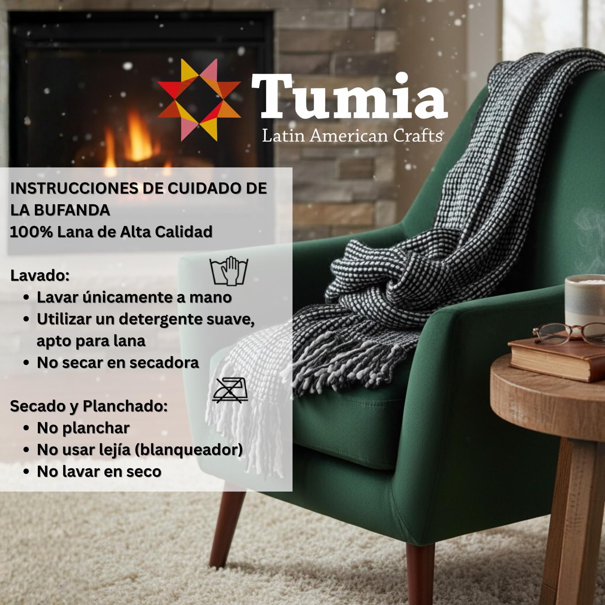 Tumia LAC - Bufanda Extra Larga y Gruesa a Rayas - Hecha a Mano y Muy cálida - Unisex