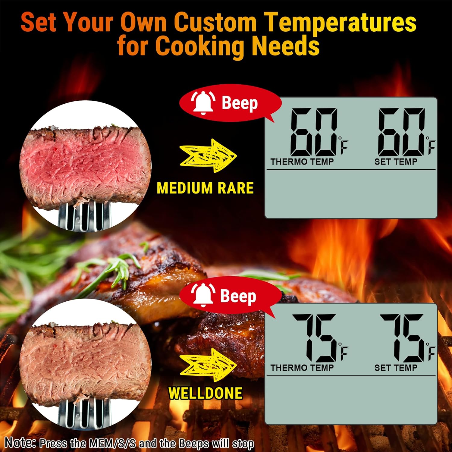 review ThermoPro TP-16 Large LCD Digital Cooking Food Meat Smoker Oven Kitchen BBQ Grill Thermometer Clock Timer with Stainless Steel Probe
