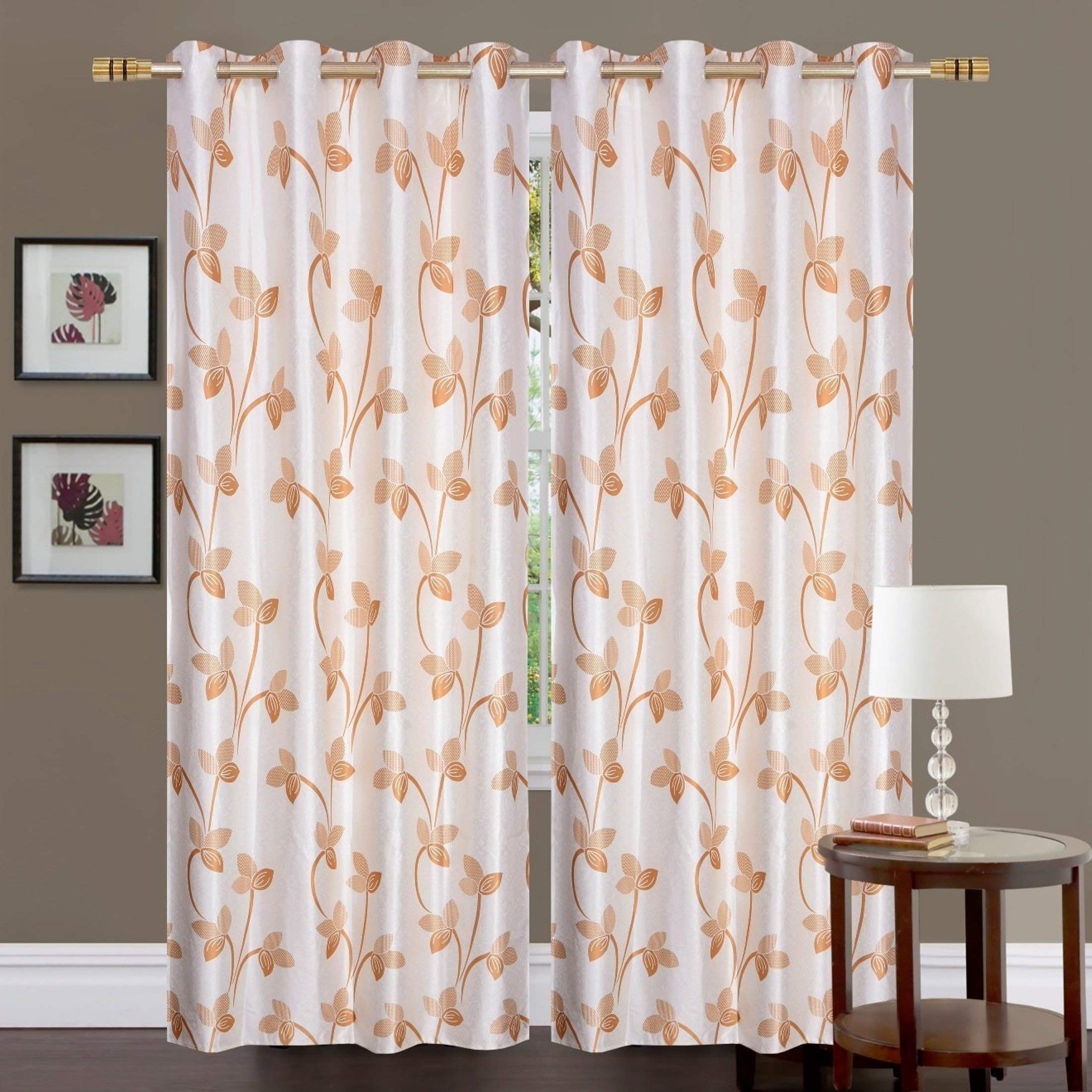 Kiara Creations 2 Piece Pearl Printed Curtains for Long Door 9 Feet, Gold (Gold, Long Door - 9 Feet) (B083WP6XQT) Amazon Price History, Amazon Price Tracker