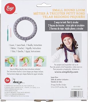 Boye 3701051001M Plastic Round Loom Knitting Set, 24 Pegs and 5.5 Diameter, 4pcs
