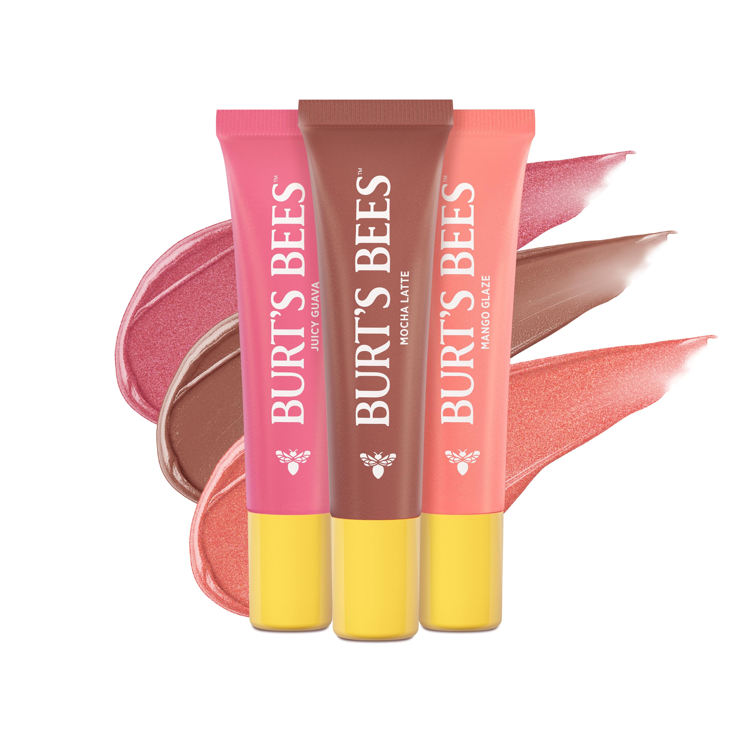 Burt's Bees Hydrating Tinted Lip Balm, Nude Collection, 3 Squeeze Tubes