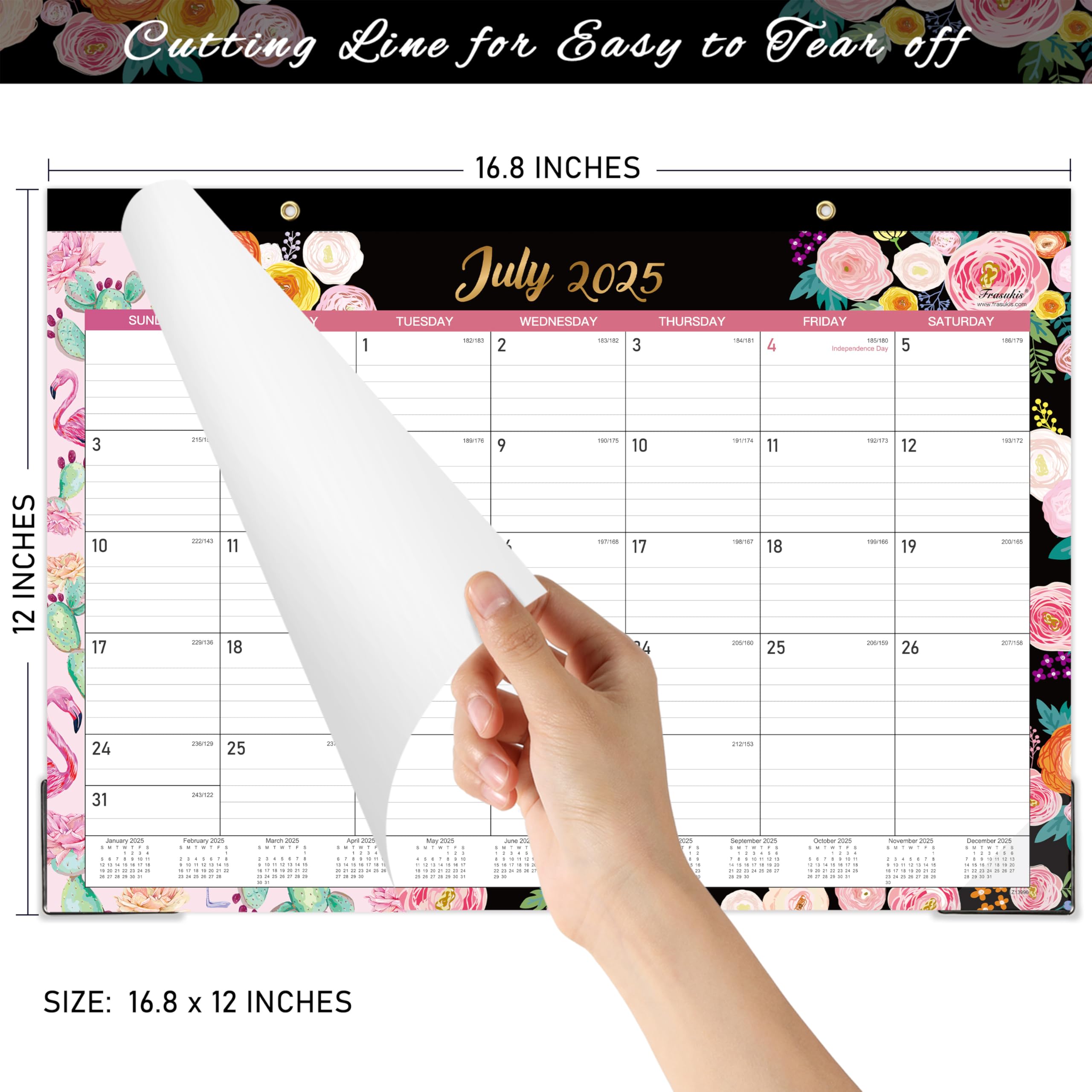 2025-2026 Wall Calendar (18 Month) - Large 14.5" X 11.8" Desk Calendar With Spiral Binding, Festival Style Design