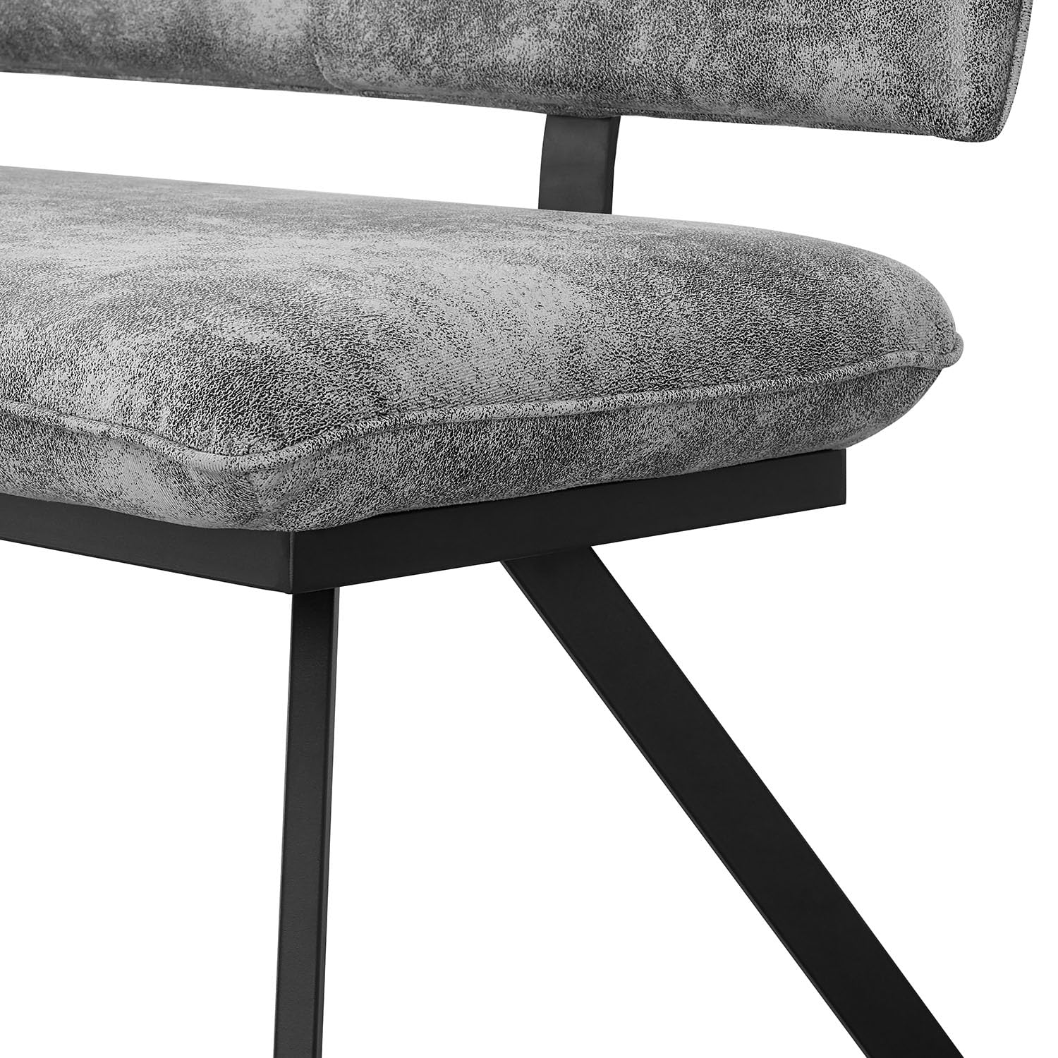 B&D home Banc Juna, Banc de Salle à Manger 140cm rembourré avec Dossier Structure métallique pour Salle à Manger, Couloir, vestiaire, Design Industriel Moderne, Aspect Daim Gris, 11310-140-GRAU