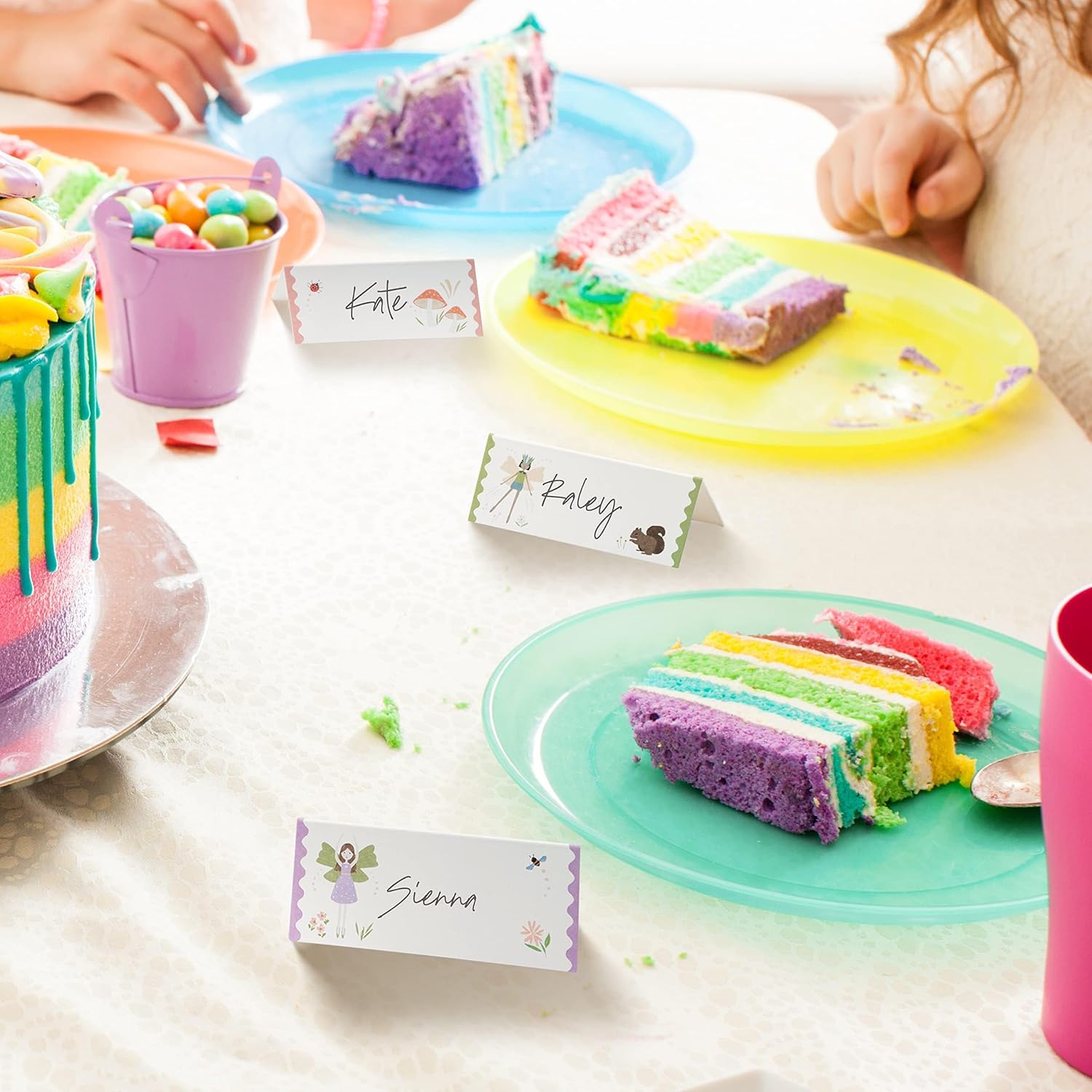 Cheerland Fairy Place Cards Fairy First Birthday Decorations Table Placecards Woodland Theme Fairy Garden Name Card Table Setting Seating Baby Shower Party Decorations Floral Tags Tea Party 36pcs