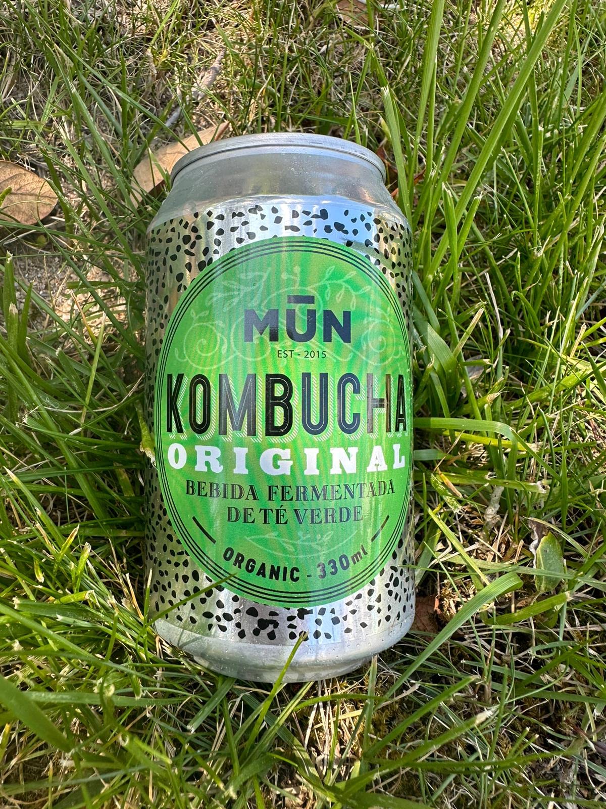 Mūn Ferments Té Kombucha Original Pack 12x330ml-Bebida Ecológica Con Probióticos-Té Verde Kombucha-Sin Azúcar Y Baja En Calorías - Latas Libres De BPA - Infusión Fermentada Artesanal - Libre De Gluten